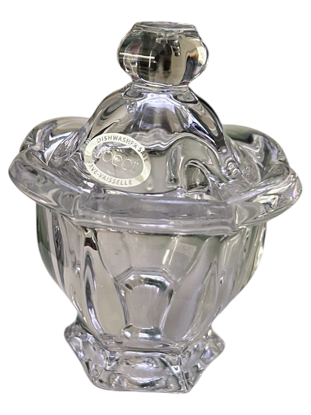 Clear Glass Lidded Compote Bowl with Lid